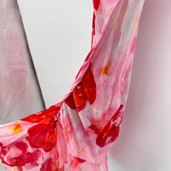 ANTHROPOLOGIE Summer Away Carolina Red Pink Midi Dress // M - Picture 9 of 12